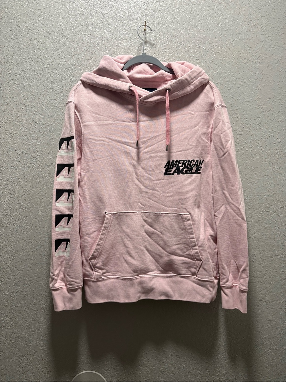 American Eagle Outfitters Pink Logo Graphic Hoodie